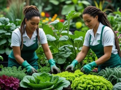 A Gardener Applying Organic Fertilizers to a Vegetable in Germany